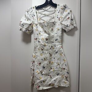 Floral White Linen Reformation Dress